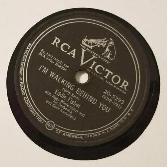 3/$25 Eddie Fisher 78 RPM Just Another Polka / I’m Walking Behind RCA 20-5293 - Picture 4 of 5